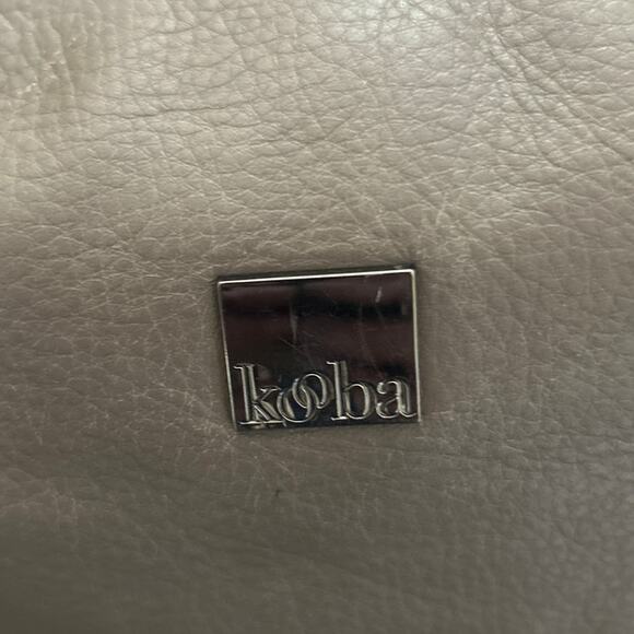 KOOBA Genuine Leather Hobo French Gray Beige Shoulder Hobo It Bag Luxury - Picture 9 of 13